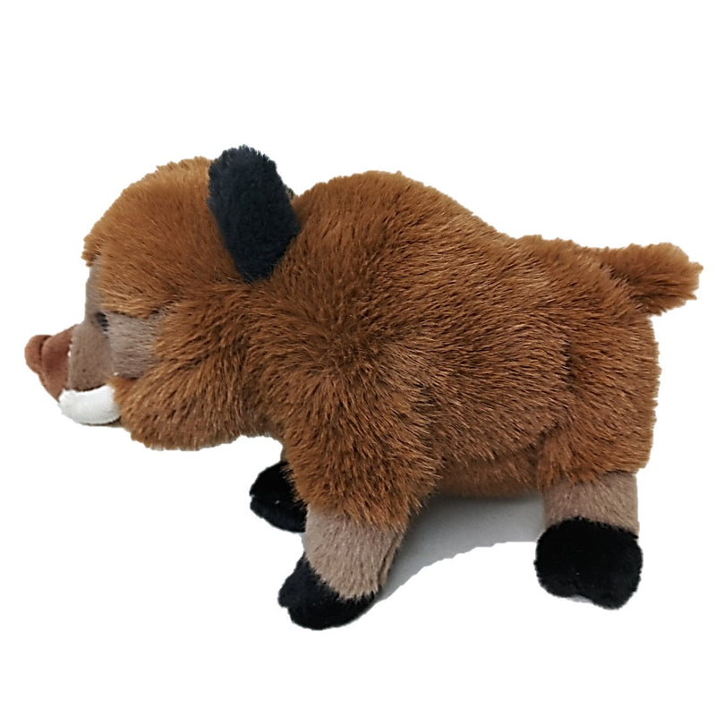 Peluche jabali, tacto suave en tono marrón.
