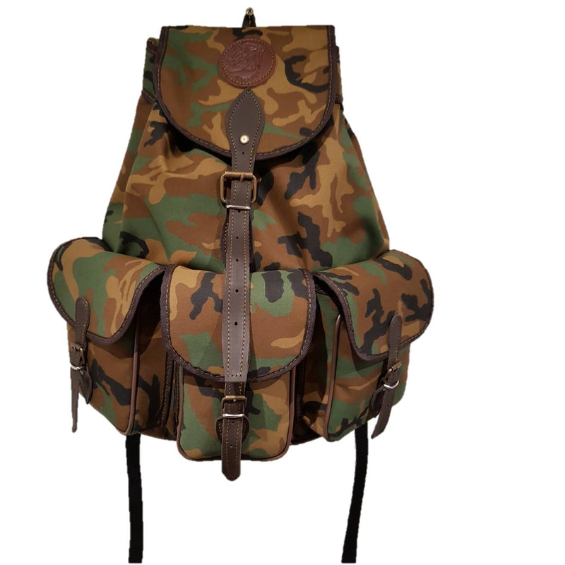 Mochila de caza grande en lona con 3 bolsillos camuflaje