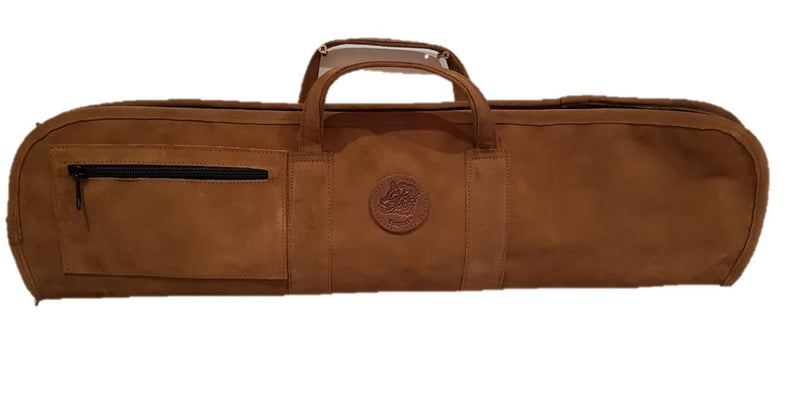 Funda para escopeta desmontada superpuesta o paralela en serraje tipo maleta 82x24 cm