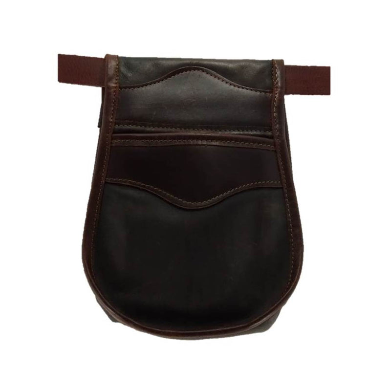 Una bolsa de ojeo-Bolsa portacartuchos en cuero, para llevar en el cinturón