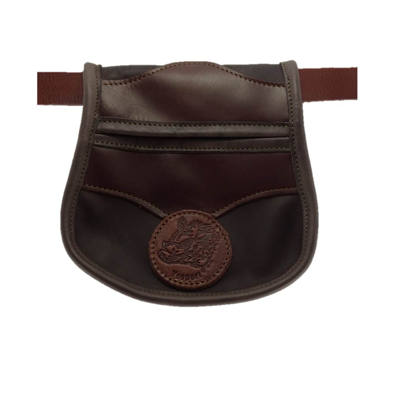 Una bolsa de ojeo-Bolsa portacartuchos en cuero, para llevar en el cinturón