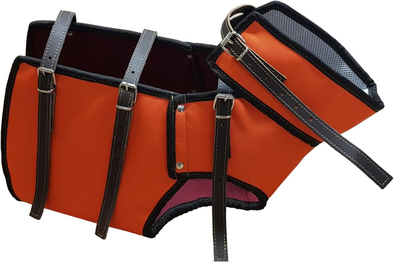 Chaleco protección para perro de caza jabalí fabricado en material multicapa muy resistente en naranja