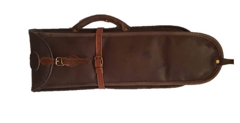 Funda de rifle para monotiro con visor en cuero