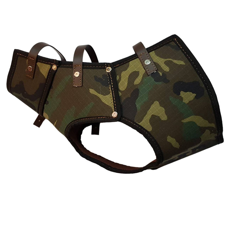 Chaleco protección para perro de caza jabalí fabricado en material multicapa muy resistente en camuflaje