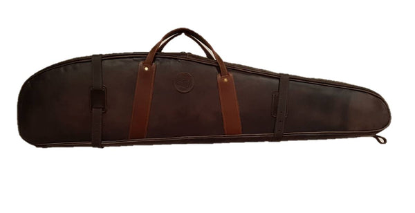 Funda doble en cuero para rifles con visor y  separador central 120 cm