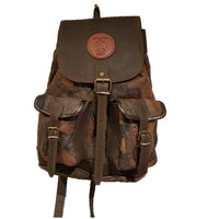 Mochila trufera tipo medieval, con bolsillos.