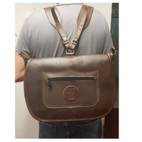 Morral Zurrón Trufero fabricado en piel con asas tipo mochila