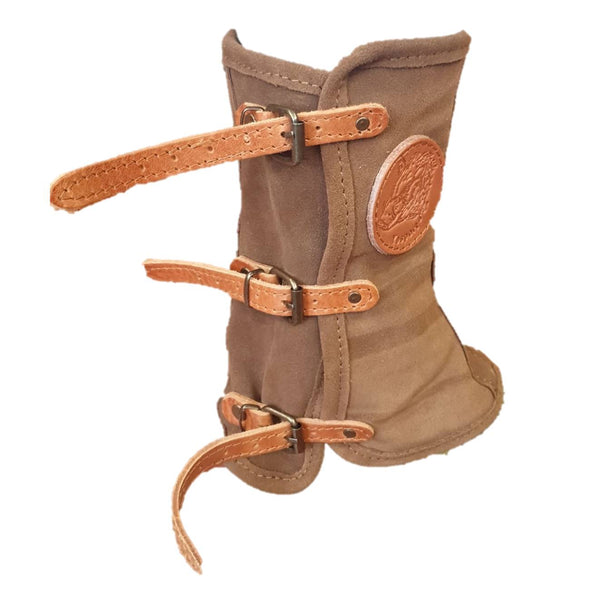 Polaina corta en serraje con 3 hebillas