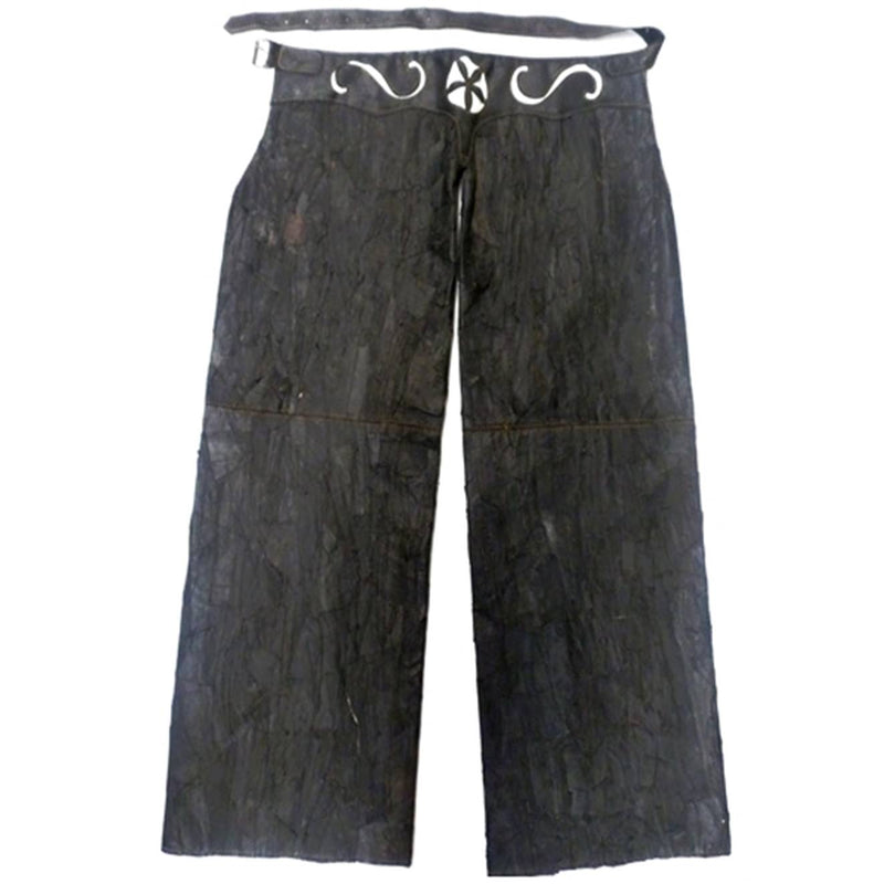 Pernera hombre piel negro diseño artesanal.