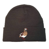 Gorro punto bordado perdiz