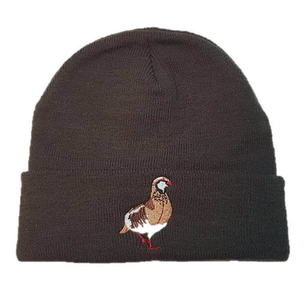 Gorro punto bordado perdiz