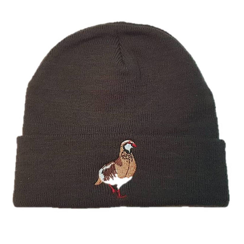Gorro punto bordado perdiz