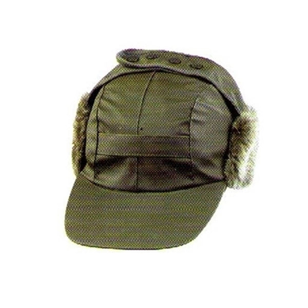 Gorra verde con orejeras, forro de borrego