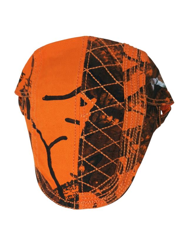 Gorra Boina plana  en color camuflaje naranja