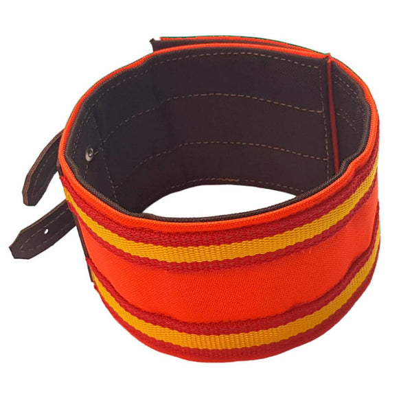 Collar para perro multicapa protección, para perros de Rehalas detalle Bandera de España 10 cm ancho