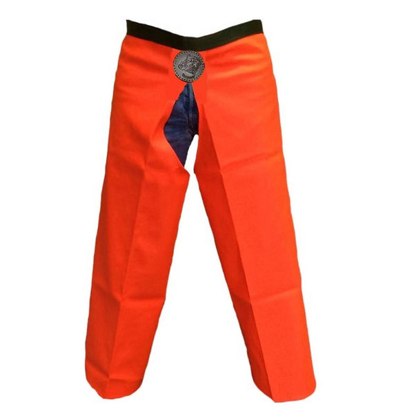 Pernera mujer naranja fosforito artesanal e impermeable.