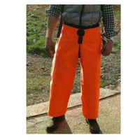 Pernera hombre naranja fosforito artesanal e impermeable.