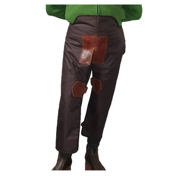 Zahon mujer cordura marrón con refuerzos en cuero.