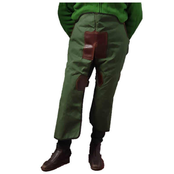 Zahon mujer lona caqui irrompible con refuerzos en cuero.