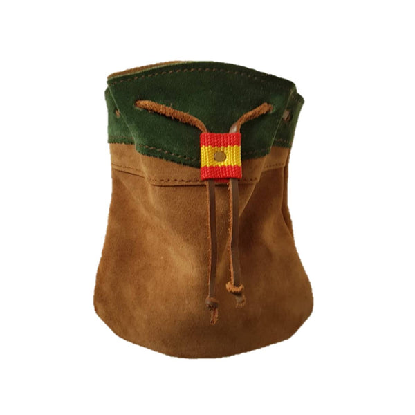 Una bolsa de ojeo-Bolsa portacartuchos en serraje, para llevar en el cinturón