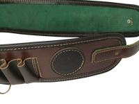 Canana Porta Cartuchos fabricada en piel para calibre 12 para 25 cartuchos