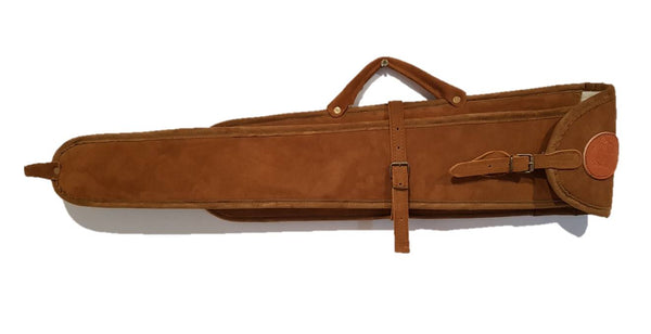 Funda para escopeta desmontada superpuesta o paralela en serraje cierre tapeta 60 culata y 75 cañon