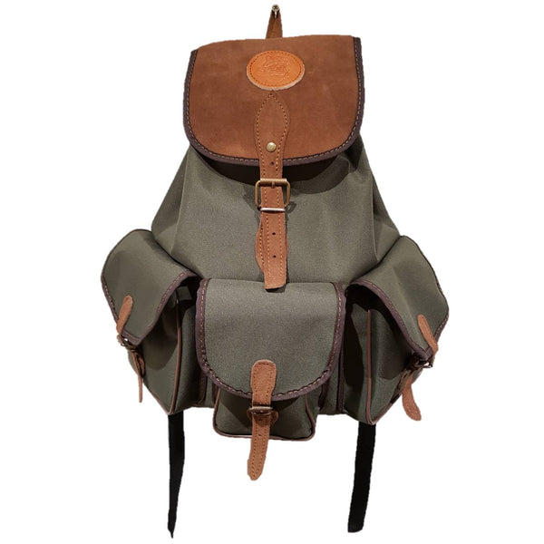 Mochila de caza grande fabricada en lona con 3 bolsillos