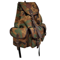 Mochila de caza grande  en lona con 3 bolsillos camuflaje