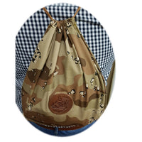 Mochila saquito en camuflaje, fabricada en lona muy cómoda