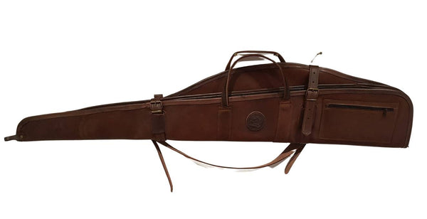 Funda doble mixta para rifle y escopeta en piel