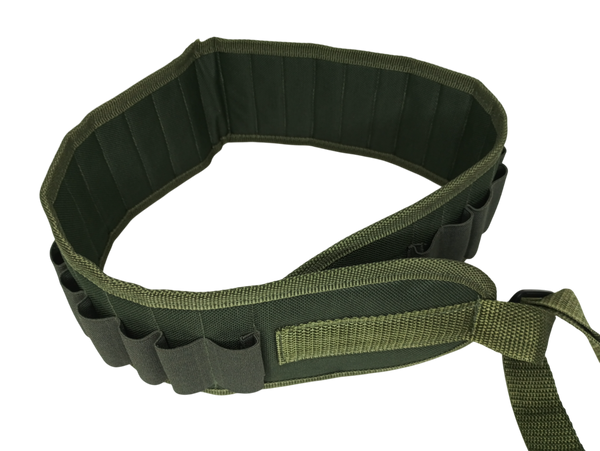 Canana Porta Cartuchos fabricada en cordura para calibre 12 y 20 para 28 cartuchos