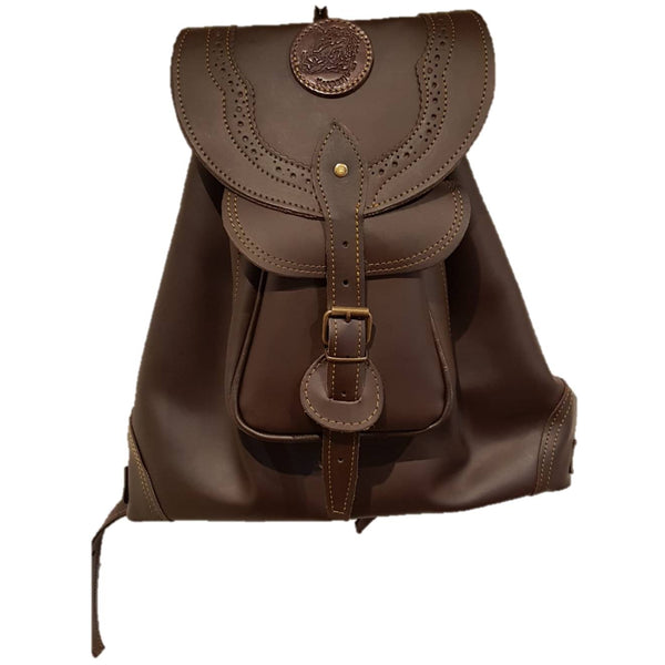 Zurron piel monteria con bolsillo exterior