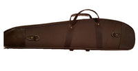 Funda acolchada en cordura marrón para rifles con visor. Abrazaderas para silla