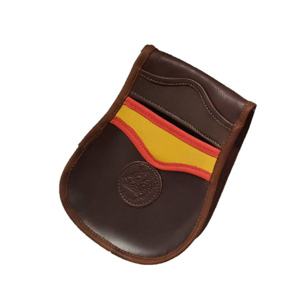 Una bolsa de ojeo-Bolsa portacartuchos en cuero, para llevar en el cinturón