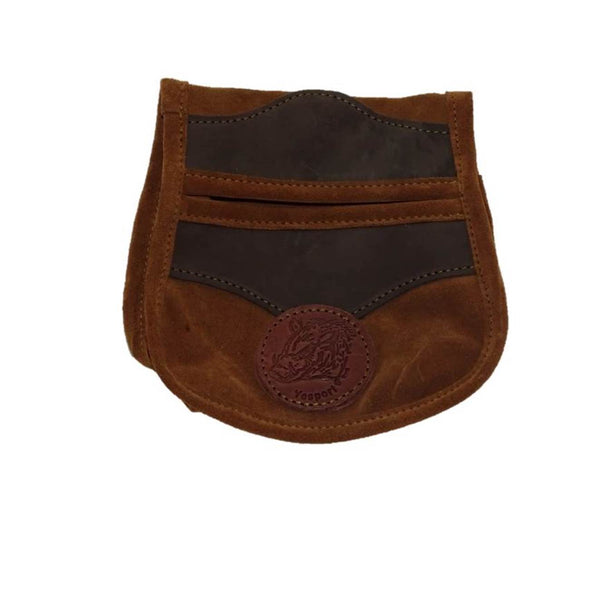 Una bolsa de ojeo-Bolsa portacartuchos en serraje, para llevar en el cinturón