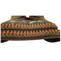 Chaleco porta cartuchos 48 tubos fabricado en lona cordura y refuerzos piel