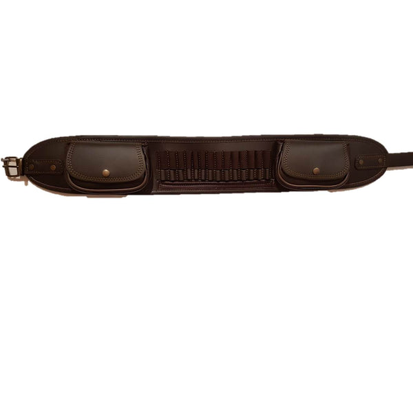 Canana fabricada en piel para 14 balas + 2 bolsillos