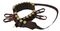 Canana porta cartuchos en cincha con piel con colgador de conejo calibre 20 o 12