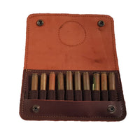 Estuche fabricado en cuero para 10 balas