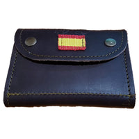 Estuche en cuero para 5 balas + 5 balas con Bandera España