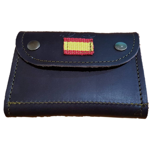 Estuche en cuero para 5 balas + 5 balas con Bandera España