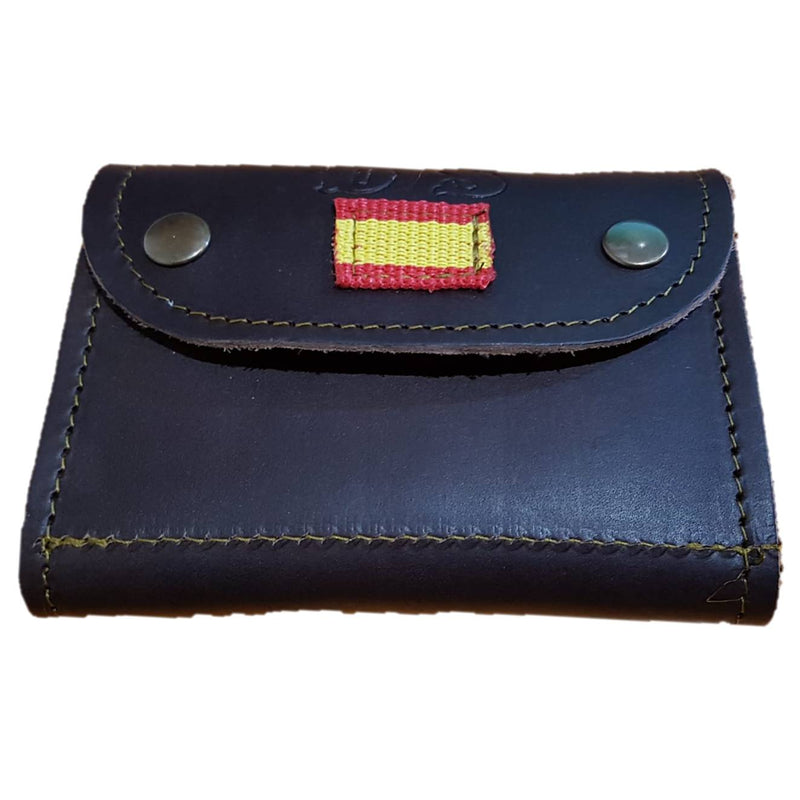 Estuche en cuero para 5 balas + 5 balas con Bandera España