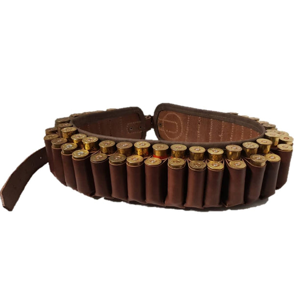 Canana de cuero 60 cartuchos en sus 60 tubos