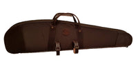 Funda acolchada en cordura marrón para rifles con visor. Abrazaderas para silla