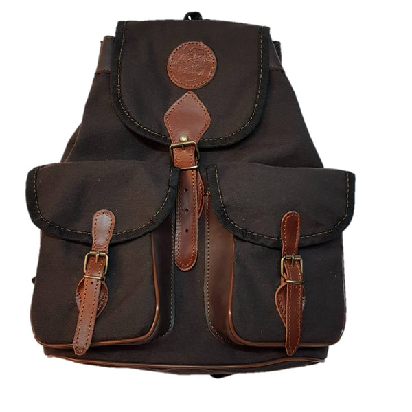 Mochila de caza grande de lona con dos bolsillos