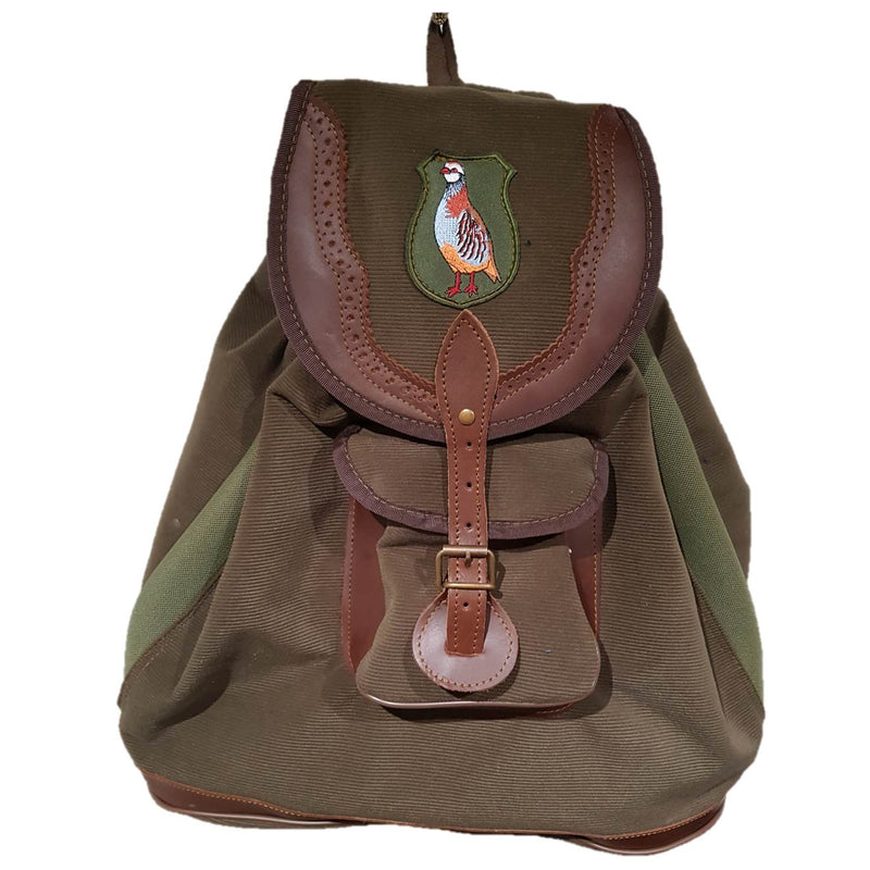 Mochila de caza doble aireada lona para  llevar 2 jaulas de perdiz