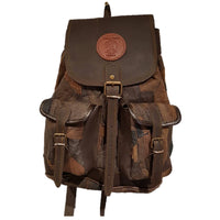 Mochila trufera tipo medieval, con bolsillos.