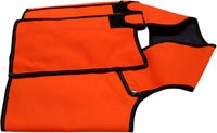 Chaleco largo protección para perro de caza jabalí fabricado en material multicapa muy resistente en naranja