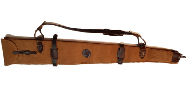 Funda doble para escopeta o rifle con puntera cosida a mano en Serraje