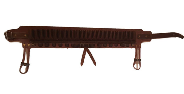 Cartuchera toda en cuero con 2 colgadores conejo y perdices